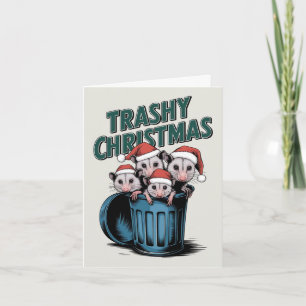 Grappige Racoon Kerstmis Kaart