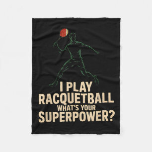 Grappige racquetball-superkracht retro poster met  fleece deken