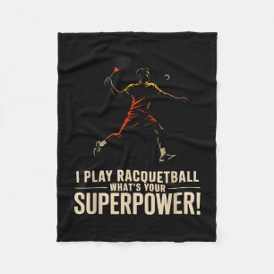 Grappige racquetball-superkracht retro poster met  fleece deken