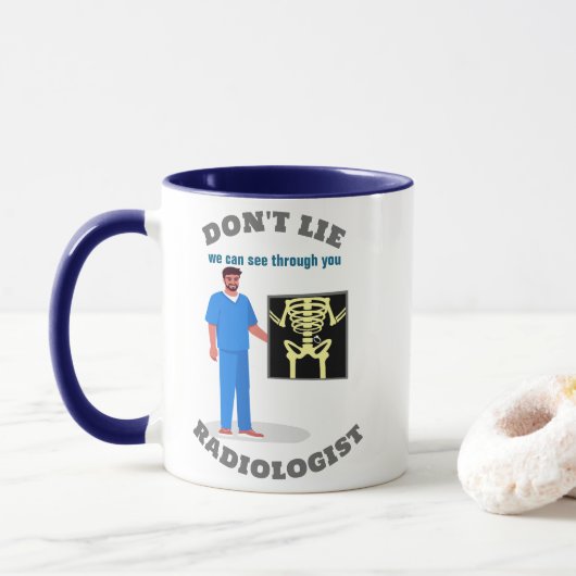 Grappige Radioloog Custom Radiology Specialty Mok (Met donut)