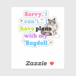Grappige Ragdoll Cat Lover, op maat gesneden vinyl Sticker