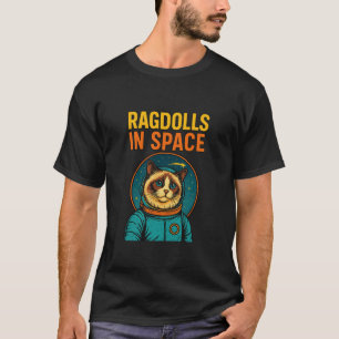 Grappige Ragdoll Kat Liefhebber Retro Ruimte Astro T-shirt