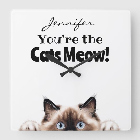 Grappige Ragdoll kat wandklok (Voorkant)