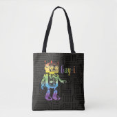 Grappige Rainbow Gay Pride AI Robot Pun Joke Tote Bag (Voorkant)