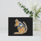 grappige raket kangaroo briefkaart (Staand voorkant)