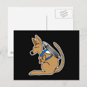 grappige raket kangaroo briefkaart (Voorkant / Achterkant)