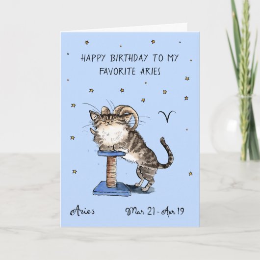 Grappige Ram kaart Sterrenbeeld Katten Horoscoop (Voorkant)