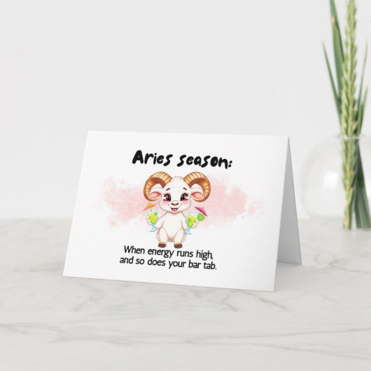 Grappige Ram Seizoen Zodiac Verjaardag Kaart (Voorkant)