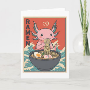Grappige Ramen Axolotl Noedelliefhebber Schattig W Kaart