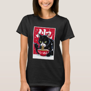 Grappige Ramen Kat die Noedels Eet T-shirt
