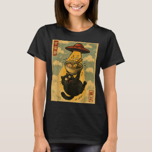 Grappige Ramen Kat Japanse Anime Ufo Mannen Vrouwe T-shirt