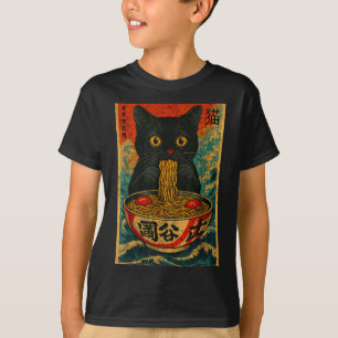 Grappige Ramen Kat Japanse Vintage Retro Noedel Li T-shirt