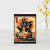 Grappige Ramen Kat Noedel Liefhebbers Anime Otaku  Kaart (Gele Bloem)
