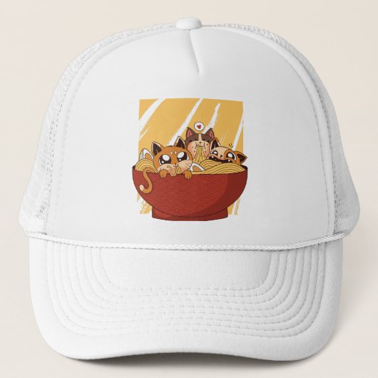 Grappige Ramen Kittens Trucker Pet (Voorkant)
