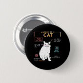 Grappige rare kattenmeme glimlachend, Anatomie van Ronde Button 5,7 Cm (Voorkant /achterkant)