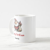 Grappige rare Kerstman Cartoon Koffiemok (Voorkant links)