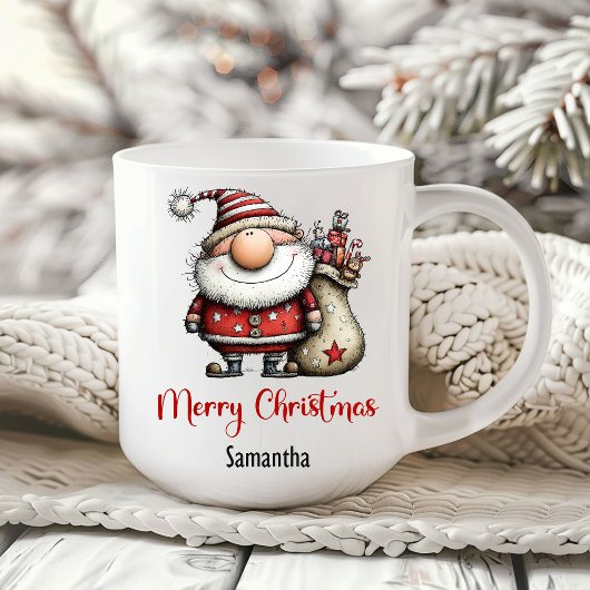 Grappige rare Kerstman Cartoon Koffiemok