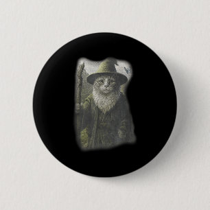 Grappige rare kitten tovenaar spook kat meme katda ronde button 5,7 cm