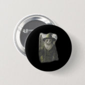 Grappige rare kitten tovenaar spook kat meme katda ronde button 5,7 cm (Voorkant /achterkant)