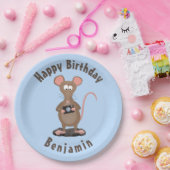 Grappige rat en camera gepersonaliseerde verjaarda papieren bordje (Feest)