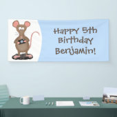 Grappige rat en camera gepersonaliseerde verjaarda spandoek (Beurs)
