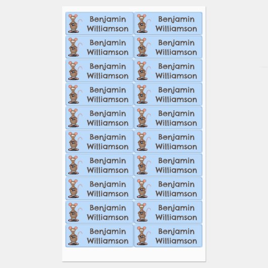 Grappige rat met camera cartoon gepersonaliseerd labels (Vel)