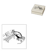 Grappige Rat op kruk Piano spelen Rubberstempel (Gestempeld)