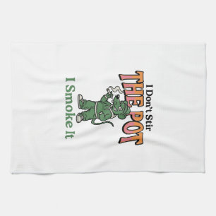 Grappige rat pot citaat vintage graveer ontwerp_1 theedoek