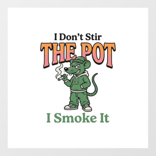 Grappige rat pot quote vintage graveerontwerp_1 raamsticker (Vel)