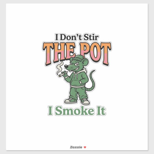 Grappige rat pot quote vintage graveerontwerp_1 sticker (Vel)