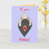 Grappige Rat verjaardagskaart voor iedereen. Kaart (Gele Bloem)