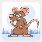 grappige rat vierkante sticker (Voorkant)