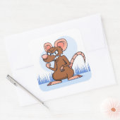 grappige rat vierkante sticker (Envelop)