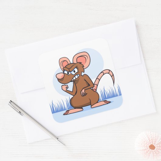grappige rat vierkante sticker (Envelop)