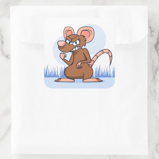 grappige rat vierkante sticker (Tas)