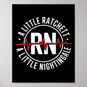 Grappige ratelende nachtegaal verpleegster badge r poster