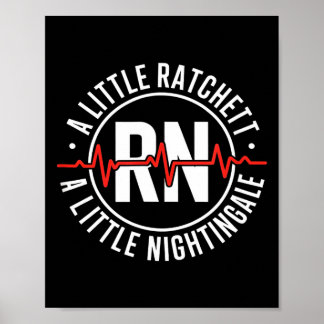 Grappige ratelende nachtegaal verpleegster badge r poster