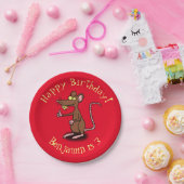 Grappige rattenduimen omhoog gepersonaliseerde car papieren bordje (Feest)