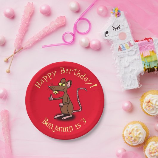 Grappige rattenduimen omhoog gepersonaliseerde car papieren bordje (Feest)