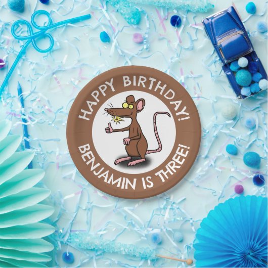 Grappige rattenduimen omhoog gepersonaliseerde car papieren bordje (Feest)