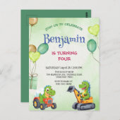 Grappige Rawr T-Rex dinosaurus tractor truck verja Briefkaart (Voorkant / Achterkant)