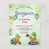 Grappige Rawr T-Rex dinosaurus tractor truck verja Briefkaart (Voorkant)