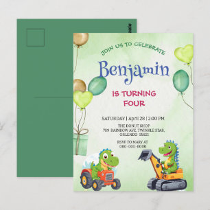 Grappige Rawr T-Rex dinosaurus tractor vrachtwagen Briefkaart