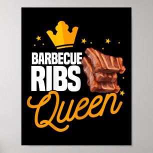 Grappige Rbarbecue Ribs Koningin Bbq Vlees Seizoen Poster