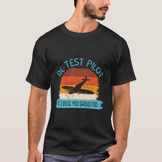 Grappige Rc Testpiloot Afstandsbediening Modelvlie T-shirt (Voorkant)