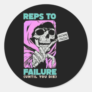 Grappige reacties op falen gewichtheffen bodybuild ronde sticker