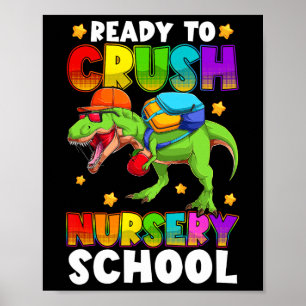 Grappige Ready To Crush-kleuterschool T Rex eerste Poster
