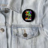 Grappige Ready To Crush-kleuterschool T Rex Eerste Ronde Button 5,7 Cm (In situ)