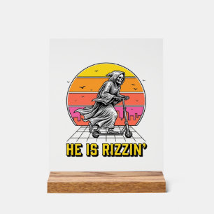 Grappige Reaper Scooter Vintage Sunset Shirt Ontwe Acryl Bord