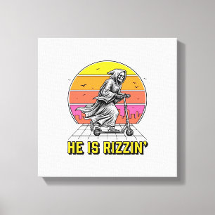 Grappige Reaper Scooter Vintage Sunset Shirt Ontwe Canvas Afdruk